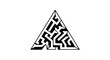 © wahid - Abstract triangular maze illustration. Black and white puzzle graphic representing complexity, problem solving, and challenge.