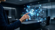 © dhiyaulhaq - Manager touching digital profile security interface for identity access and business network