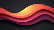 © buraratn - Abstract colorful wave shapes in gradient tones of orange, pink, and purple against a dark background for modern design and creative projects
