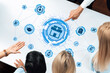 © InfiniteFlow - Online pharmacy icons showing medicine, healthcare, prescription and medical services with digital pharmacy, online drugstore, telemedicine and modern pharmaceutical solutions. Entice