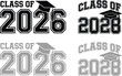© Progotibd303 - Class of 2026 and 2028 graduation design elements with graduation caps and text featuring graduation elements, graduation text, graduation graphics