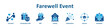 © malikha - -Farewell Event web icon banner with glyph color style