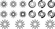 © MDMASUD - Abstract Sunburst and Loading Icon Set featuring Circular Progress Arrows with Halftone Geometric Starburst Vector Elements for App and Web Interfaces