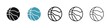 © Lovely - Basketball line icon set. Competitive sport vector icon for UI designs. Thin line customizable illustration. Contour symbol. Vector isolated outline drawing. Editable stroke