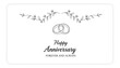 © MdMoklesur - Minimalist Happy Anniversary Greeting Card Design With Wedding Rings And Floral Illustration For Romantic Celebration Invitations