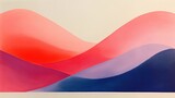 Geometric abstraction with coral pink and lavender shapes overlapping on a cream background creating a modern visual effect