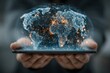 © Diana - businessman holding android tablet, analyzing digital space satellite model, futuristic hologram technology concept