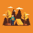 © ahmad - Man standing with hiking gear outdoors.