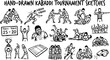 © bunny - Hand-drawn Kabaddi Tournament Sketches: Action, Players, Ref, Scoreboard, Trophy, Whistle