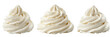 © Maya - Swirls of whipped cream dessert topping, fluffy creamy dollops isolated on white, perfect for cakes, pies, hot chocolate, coffee and festive food styling