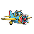 © Ponto - Cartoon Airplane Smiling, Cheerful Aircraft Vector Illustration