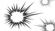 © Dijee Art - Manga style spiky explosion bubbles on white background. Comic book action speed lines vector illustration.