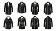 © MdRakib - Collection Of Coat Silhouettes In Black And White Minimalist Style Silhouette