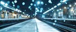 © Kristina - Train station platform at night with raindrops and bright lights reflecting on the ground and blurred background of the empty station