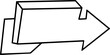 © kacuk - 3D Arrow Sign, Pointing Right Direction, Outline Graphic