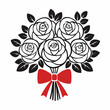 © atof - Stylized Bouquet of Roses with Red Bow