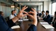 © Stitch - Businesswoman performing sign language during corporate meeting in conference room