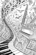 © Mirecat - 音楽と音符と楽器の波