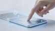 © 尚 巨 - Hand interacting with futuristic touchpad