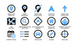© Cali6ro - Mapping and location icons displayed on white background