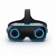 © AZIEZ - Futuristic virtual reality goggles with circular blue illumination