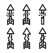 © Growong - Broken Upward Arrows Set: Failure, Setback, Decline, Obstacle, Problem, Challenge
