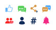 © Md - Social media icons set flat design on transparent background