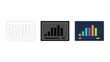 © SAIJID - Data analytics dashboard chart icon set showing statistical growth bars in line art solid black and colorful vector styles for financial reporting and business intelligence visualization interfaces