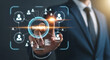 © Shawn - Businessman touching digital interface for target audience marketing