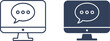 © Komola - Computer message chat icon set vector illustration with minimalist flat outline and glyph style for digital communication interfaces