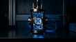 © GhClown - A glowing blue device sits on a table in a dark laboratory setting