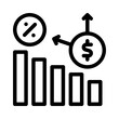 © Deione - interest rate line icon