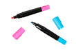 © David Kreuzberg - felt tip pens or markers in pink and blue isolated on white or transparent png