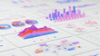 © Chaosamran_Studio - Financial data document graph chart report statistic marketing research development planning management strategy analysis accounting. Financial business technology concept. 3d rendering.