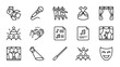 © Halim - Performance Icons Set: Stage, Music, Dance, Theatre, Spotlight, Microphone, Mask, Audience