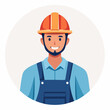 © harkinatriyani5805 - Illustration of a smiling construction worker in a hard hat and overalls