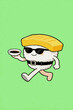 © hakule - Cool Tamagoyaki Sushi Mascot Walking with Soy Sauce Dish