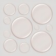 © AI Designer - Abstract arrangement of various sized white circular padded shapes creating a textured seamless pattern