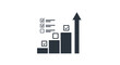 © abell - Bar Chart with Arrow and Checklist Icon, Successful Progress Achievement Symbol on isolated white background