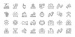 © Bezvershenko - Automation icons in line design. automation, process, workflow, robotics, technology, system, control on white background vector. Automation editable stroke icon