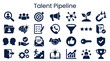 © Iconique Studio - Talent Pipeline Concept with Business Icons Representing Recruitment Hiring Career Growth and Success