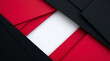 © Abdullah - Vibrant red white and black folded paper design elements overlap