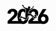 © Nasoha_Alhabib - A black silhouette of a soccer player kicking a ball integrated into the year 2026.