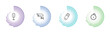 © Abstract - technology icon set with old mic, , stopwatch running signs in flat outline