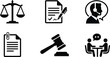 © Masrafis Art - Legal and Business Icons: Scales of Justice, Contract, Support, Gavel, Meeting