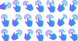 © ParvejBD - Hand cursor set vector collection interactive pointer finger touching screen various gestures on transparent background.