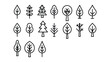 © Muhammad - Collection of simple tree icons with botanical, evergreen