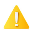 © Ranazain - Bright yellow triangular warning sign featuring a bold white exclamation mark symbol shown as a professional digital photo on transparent background