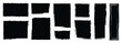 © SpectraSX - Set of  black rectangular grunge template backgrounds. Black square shapes with ripped jagged borders on white background.set of blank rectangle photo frames,sticker, poster