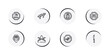 © VectorStockDesign - poi public places outline icon set featuring shower place, flyover bridge, tram stop, site seeing place icons.